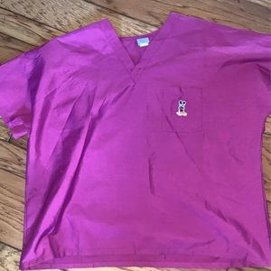 Embroidered Mickey Mouse Plus Size Scrub Top